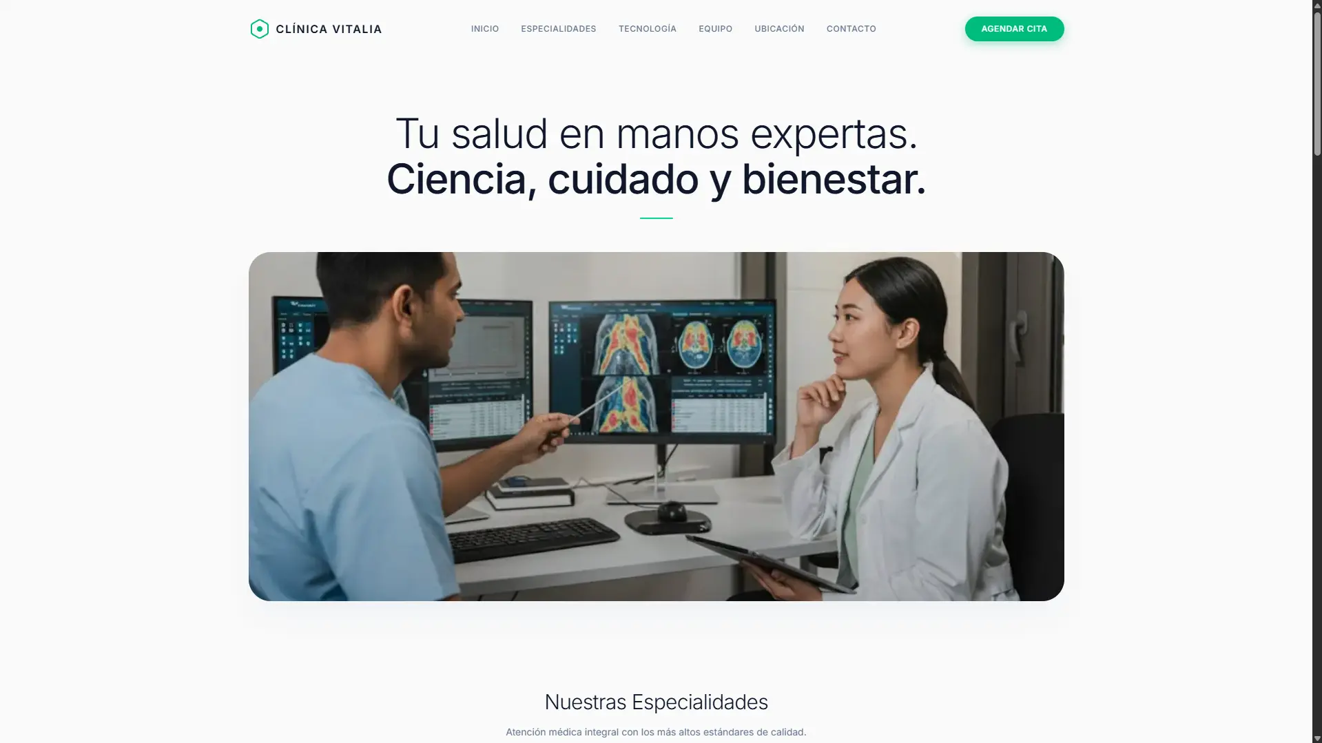 Diseño web para Salud - Clínica Vitalia